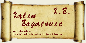 Kalin Bogatović vizit kartica